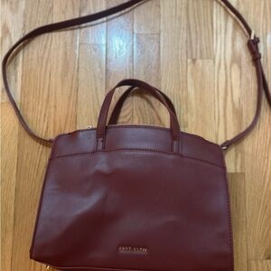 Anne Klein Brown Crossbody Bag with Adjustable Strap